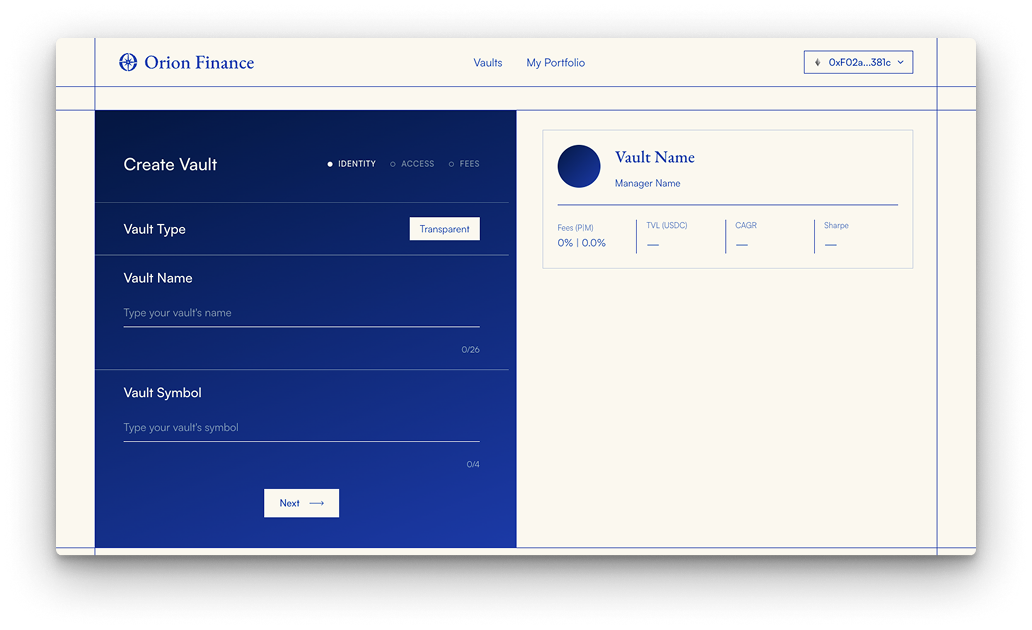 Create Vault - Identity step
